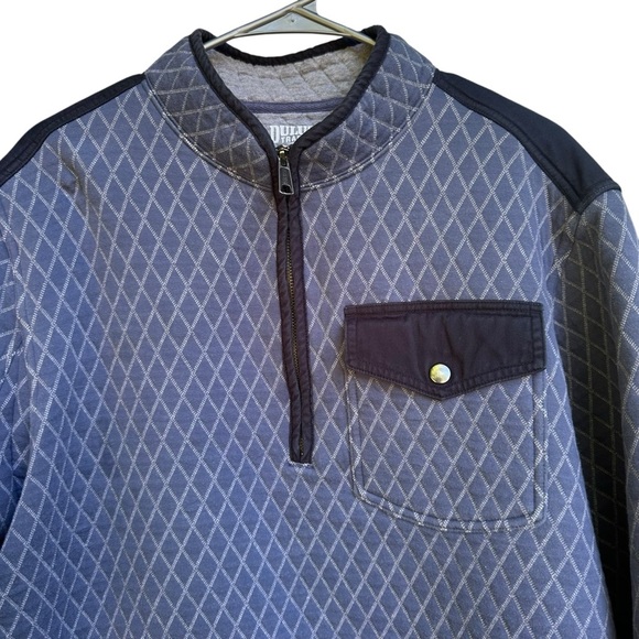 Duluth Trading Quilted Quarter Zip Sweatshirt Blue Men’s L - Picture 1 of 6